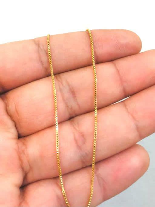 CADENA BOX LINK PARA HOMBRE O MUJERES EN ORO LAMINADO 18K, NUEVA CADENA BOX 20″.
