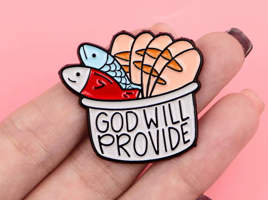 GOD WILL PROVIDE-PIN-2 OR MORE PINS SHIPPING $5.49-SPEND $20 SHIPPING IS FREE