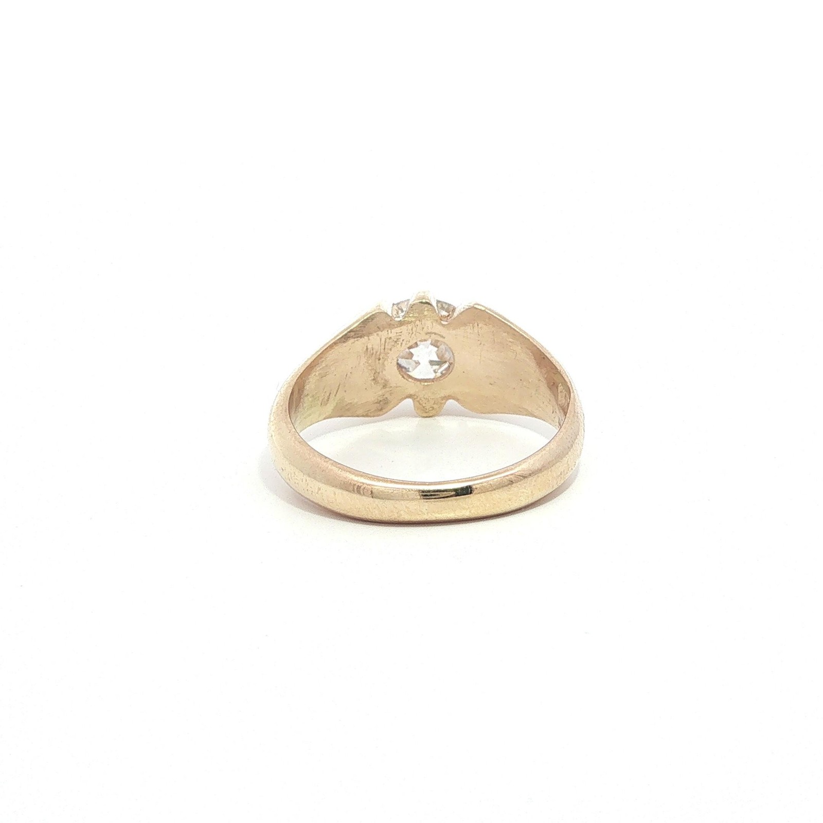 Antique Solid Gold 1.16ct F VS2 Old Mine Cushion Belcher Diamond Solitaire Ring