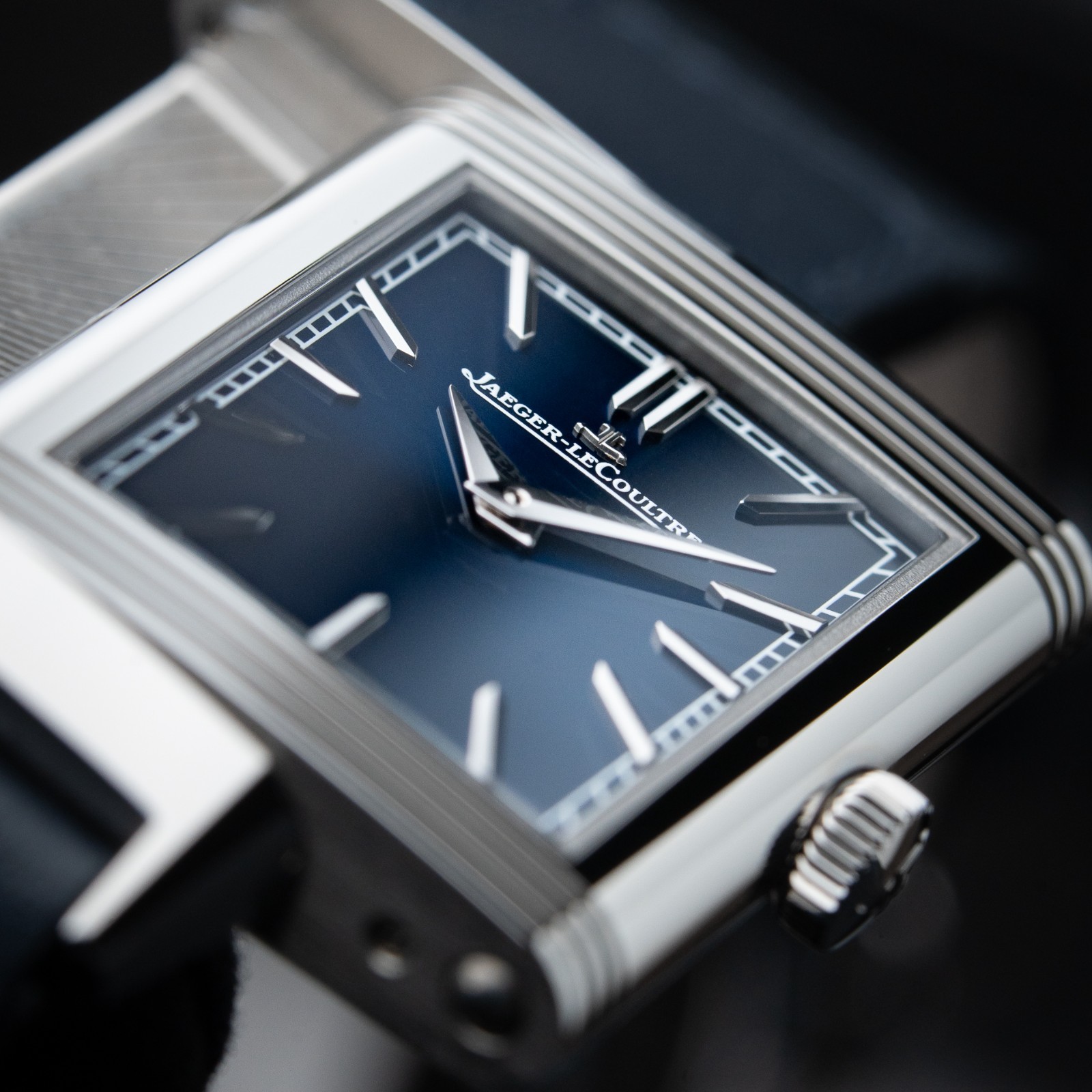 Jaeger-LeCoultre Reverso UNWORN 12/2025 Tribute Monoface Blue Dial Leather Watch
