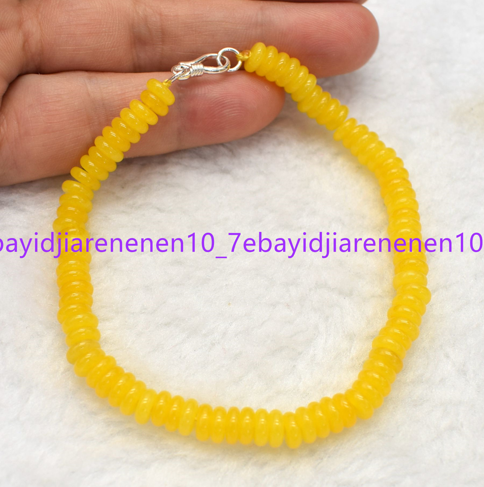 Fashion 3x8mm 4x10mm Yellow Topaz Gemstone Abacus Beads Bracelets 7.5 in
