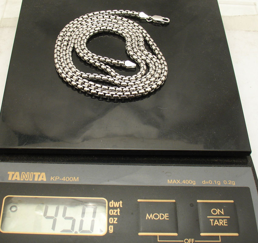 3.9mm Polished Anti-Tarnish Round Box Chain Necklace Real 925 Sterling Silver