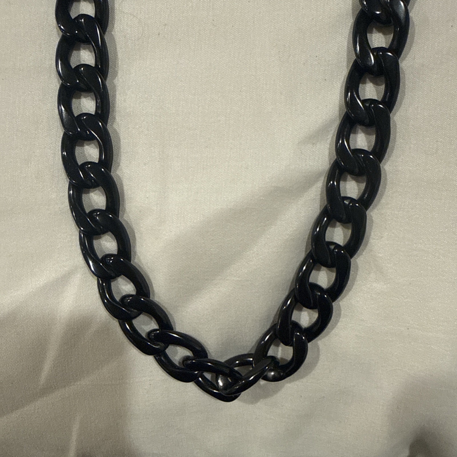 Black Cuban CURB Necklace 15mm Stainless Steel 20 inches in length