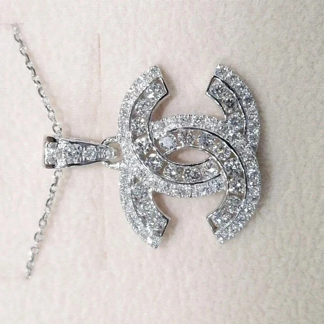 2.50Ct Real Moissanite Women’s Pendant Necklaces 14K White Gold Plated Silver