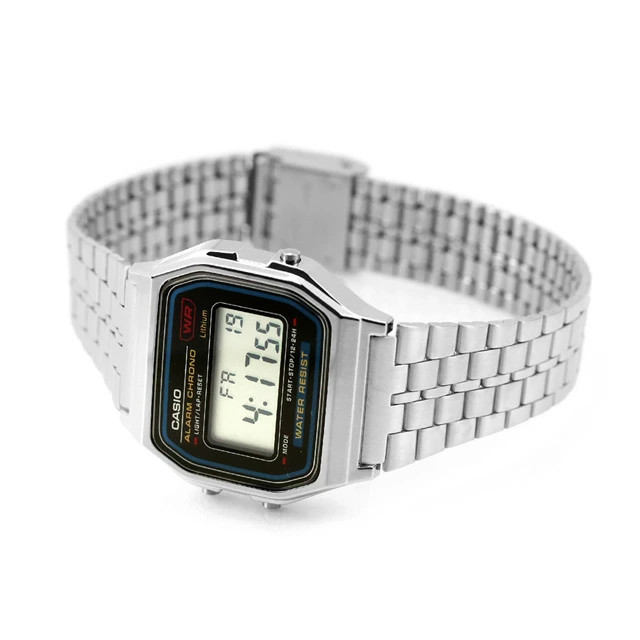 Casio A159WA-N1DF Standard Digital Silver Metal Multi-row Band New R8041010