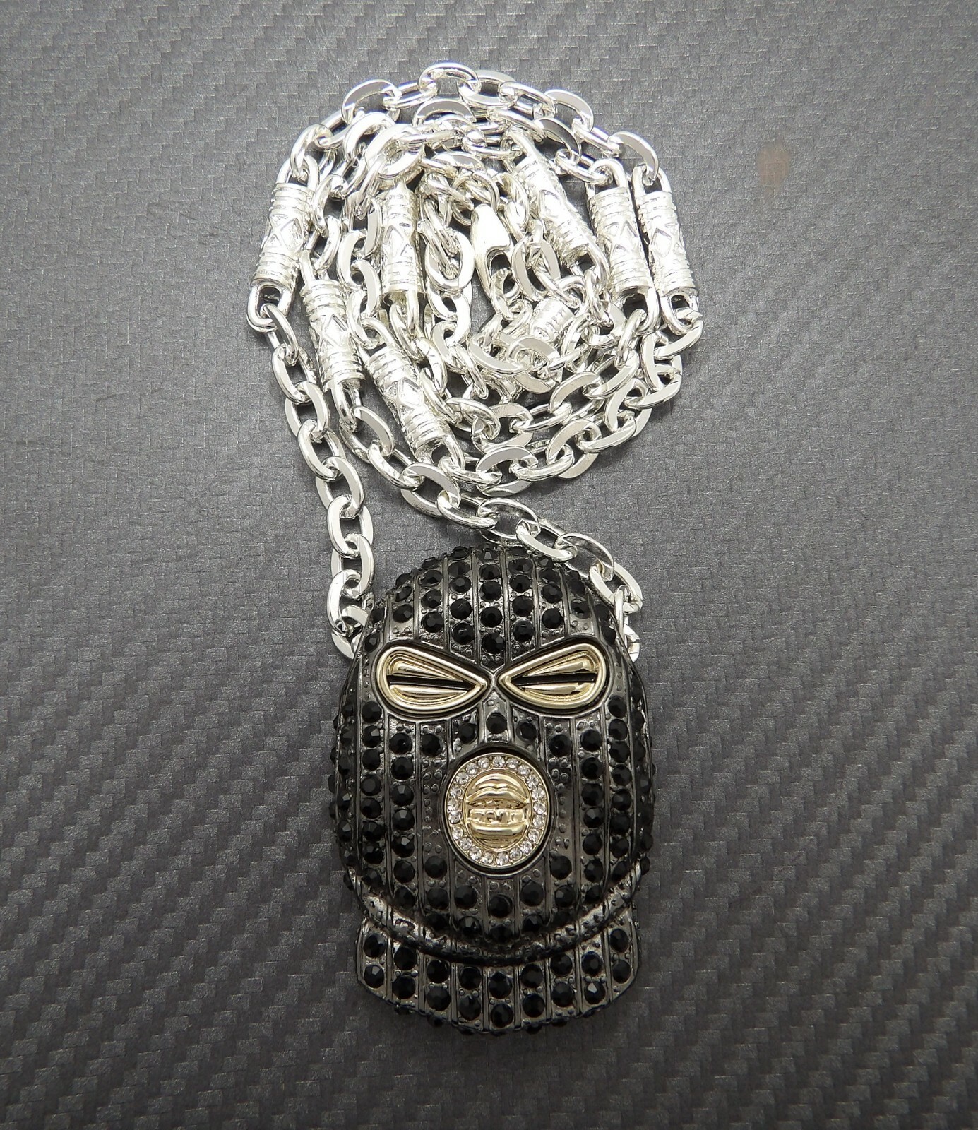 New Iced Goon Mask Pendant 6mm/30″ Link Chain Hip Hop Necklace RC4018HES