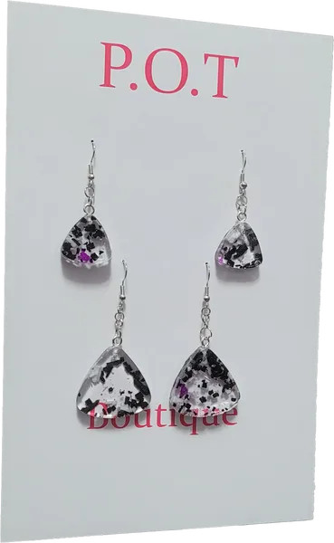Clear Triangle Earrings/2 Pairs/Dangle/Women/Formal/Sophisticated Fashion/Resin