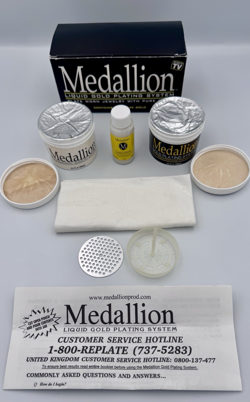 Medallion Liquid Gold Plating System Contains Pure 24K Gold, Brand New Open Box