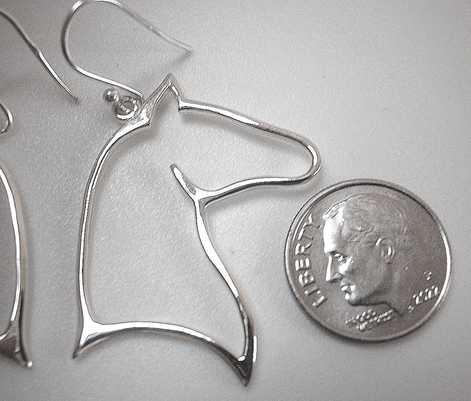 Horse Silhouette Cut Out 925 Sterling Silver Dangle Earrings