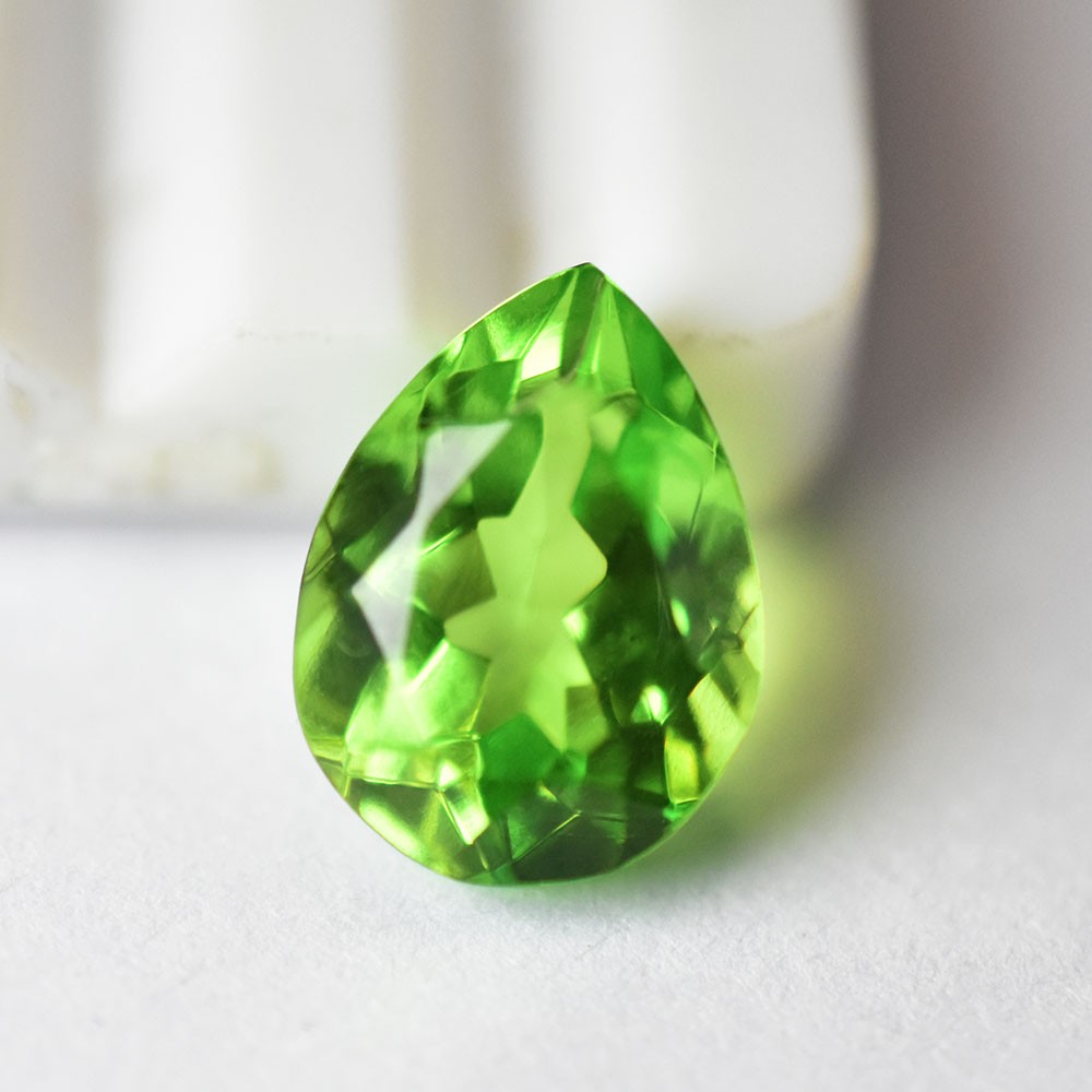 A+ Certified Natural Green Peridot Pear Cut 7.05 Ct Loose Gemstone For Her