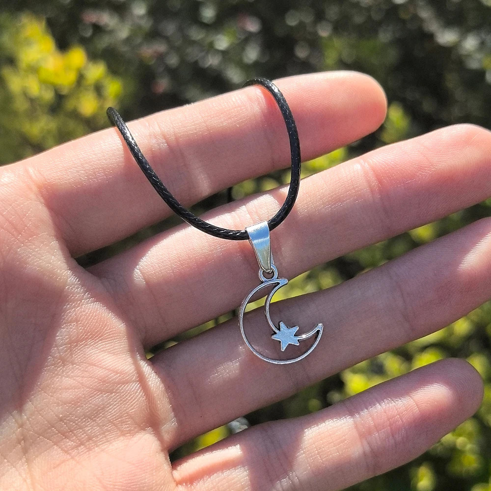Y2K punk star moon sun metal pendant necklace, unisex, hip-hop personality trend