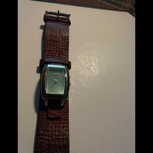 Fossil Big Tic Womens Stainless Steel Inoxydable Bracelet Leather Band Watch