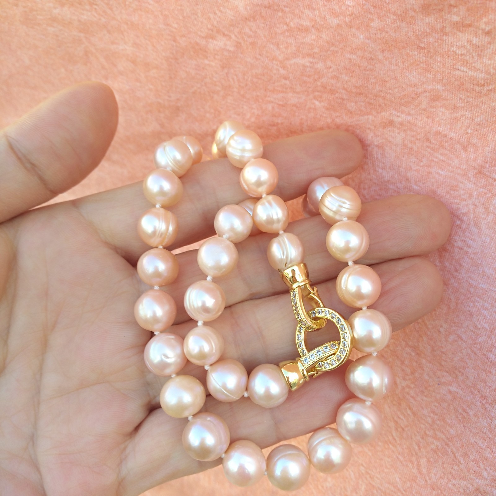 20inch Gorgeous Natural AAA 10-11mm South Sea Light pink Pearl Necklace