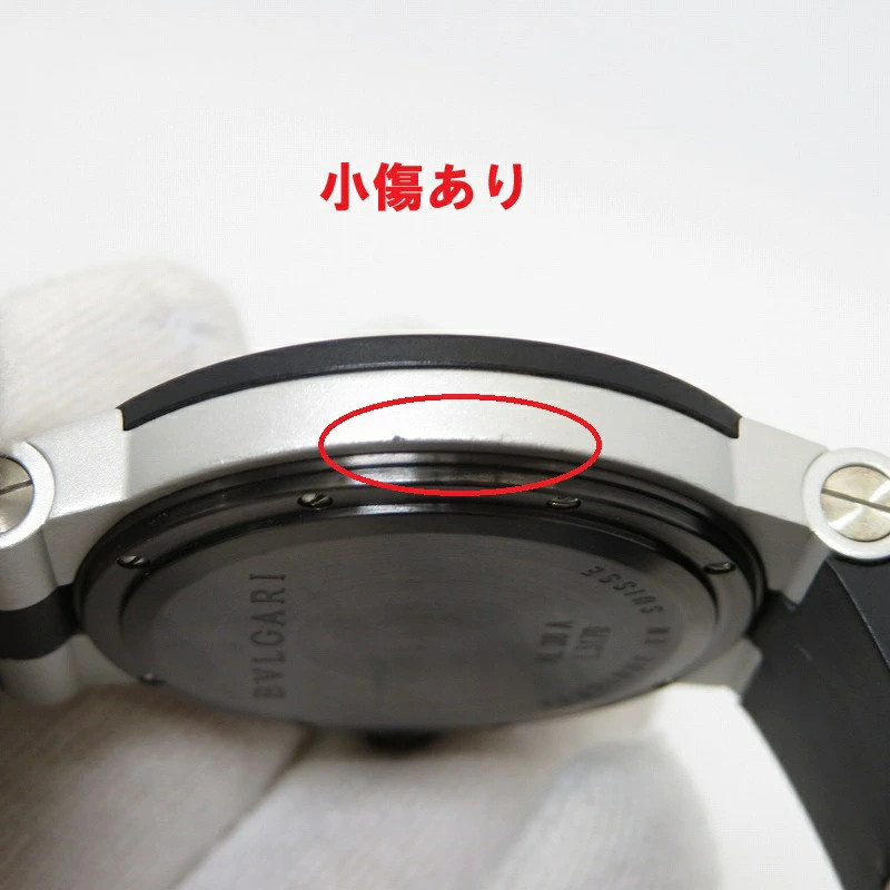 BVLGARI Bvlgari Aluminum AL38A Black Case Size 4.1cm Unisex Used Watch #71015