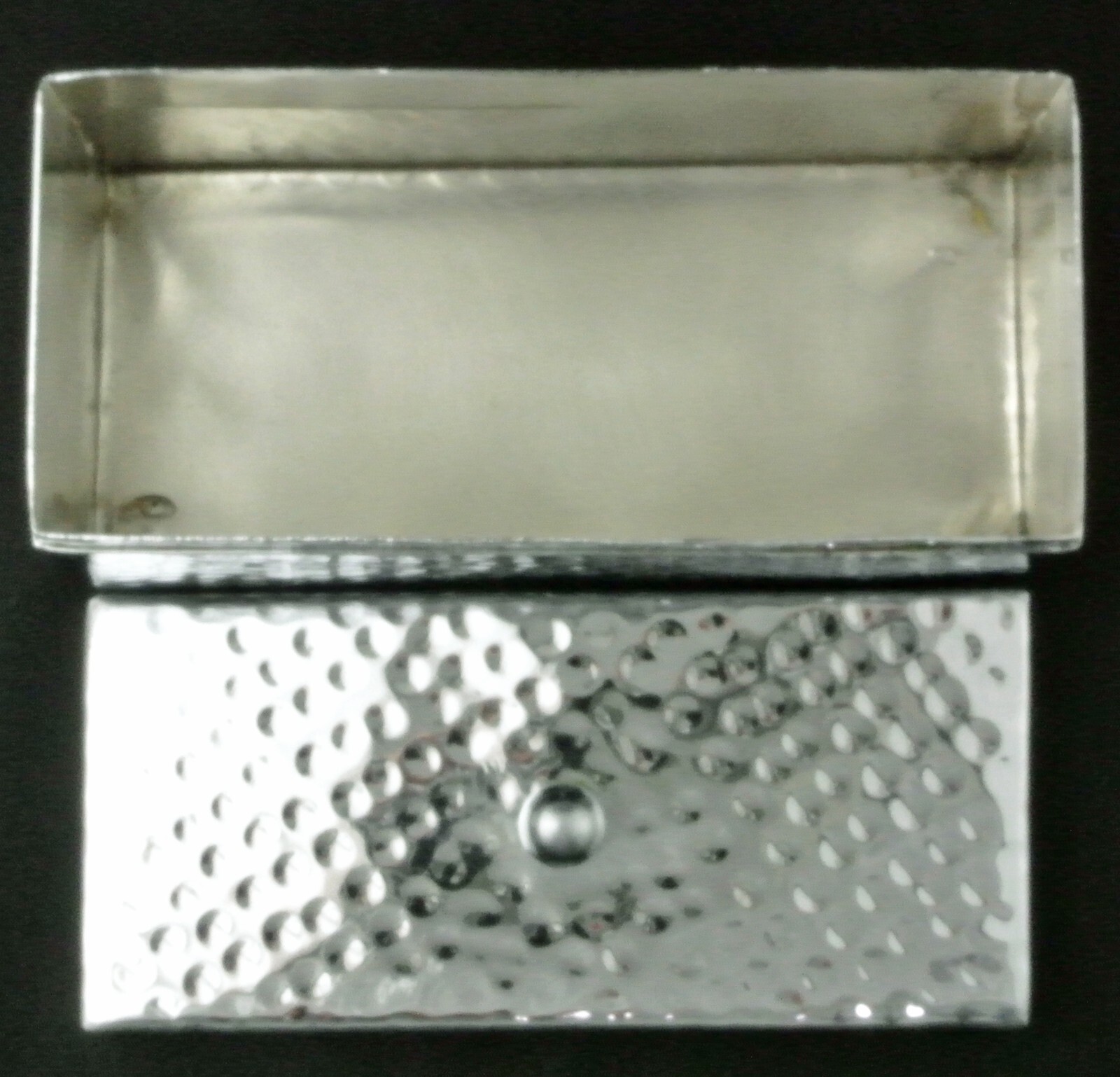 Hammered Stainless Steel Multi Use Keepsake Box With Lid 6 3/4″ L x 3 1/8″ W