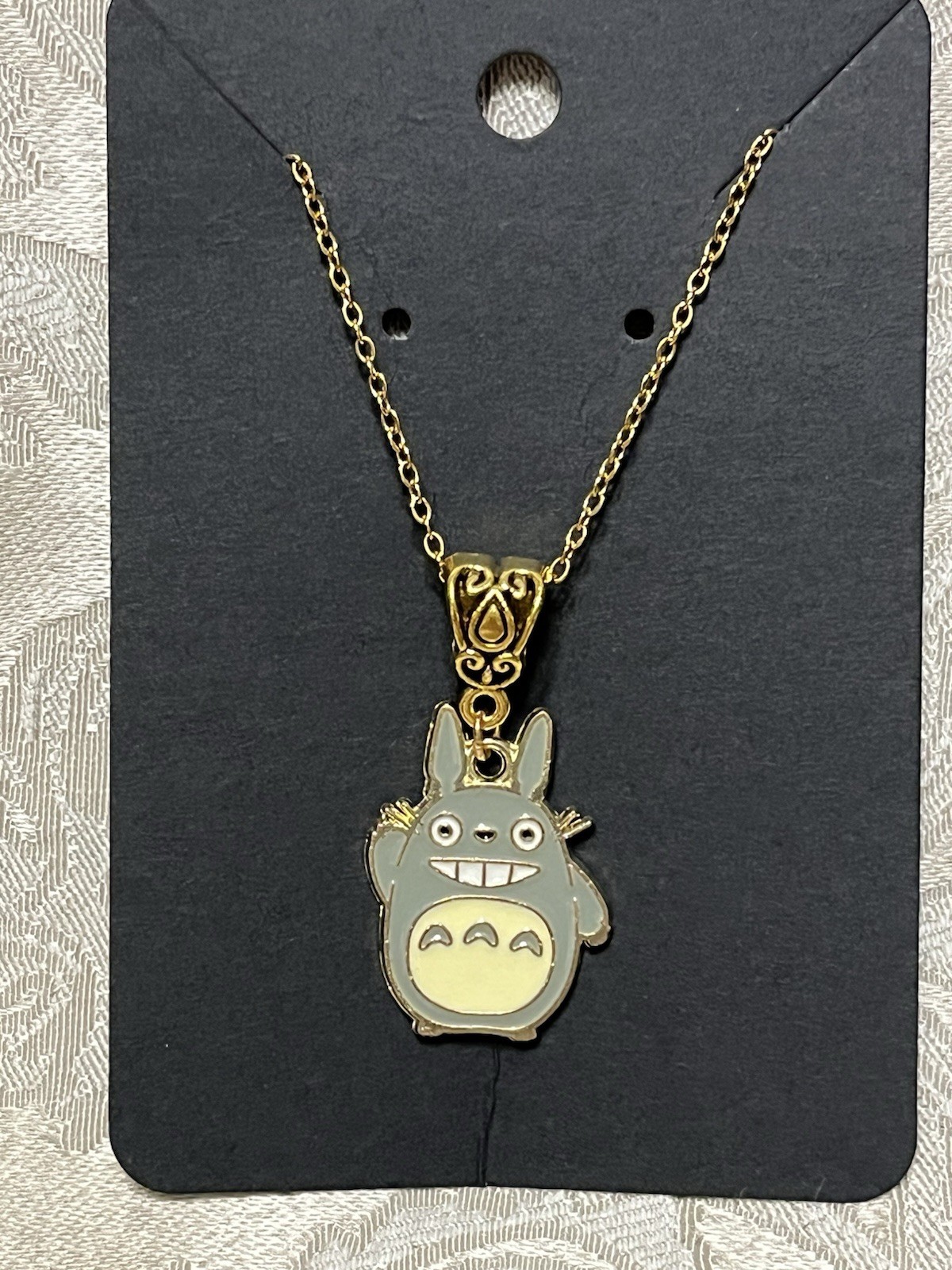 Friendly Neighbor Troll Anime Cartoon Character Gold Pendant Boho Necklace 18”