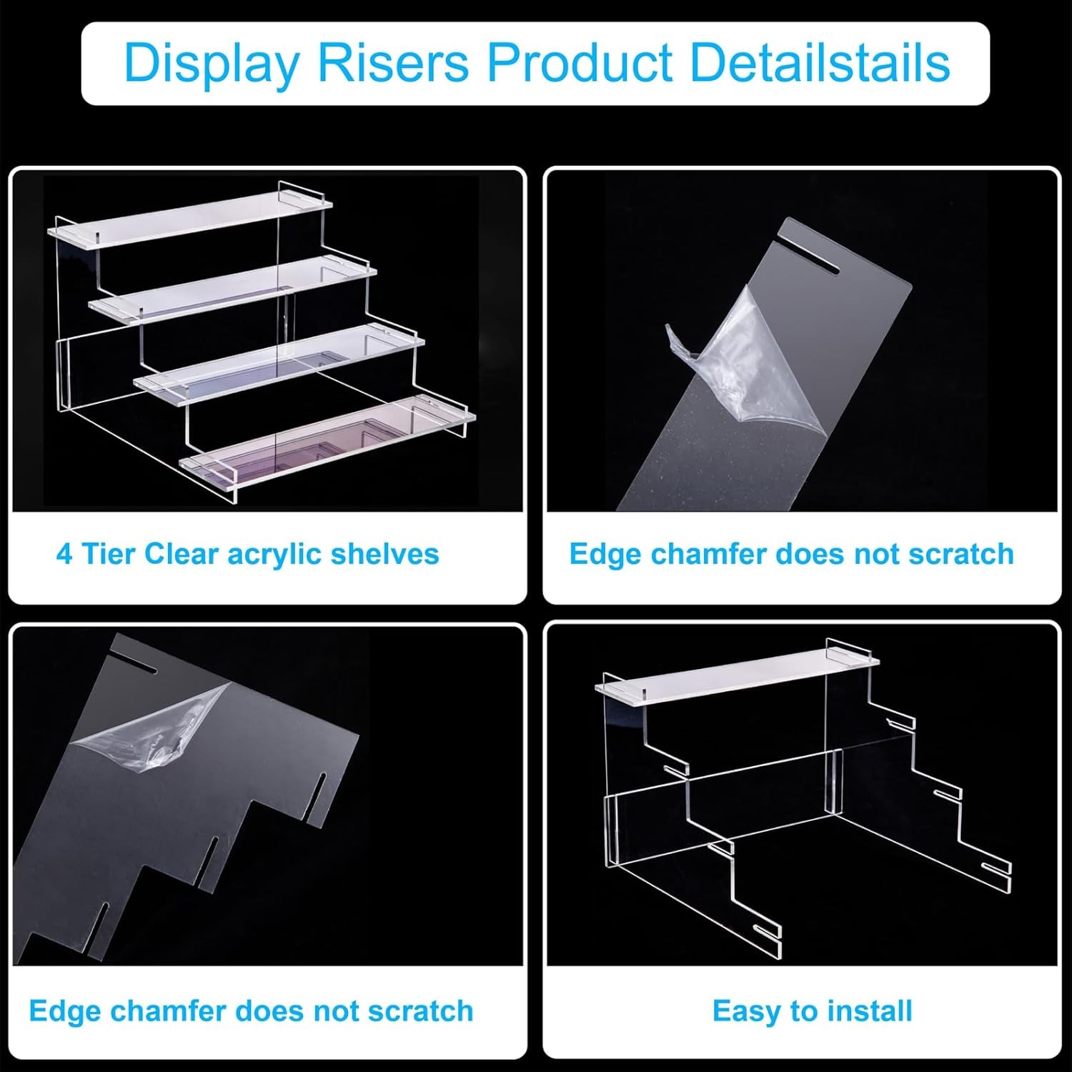 Stand Holder, Clear Shelf Risers for Display Stands for Funko POP Figure,