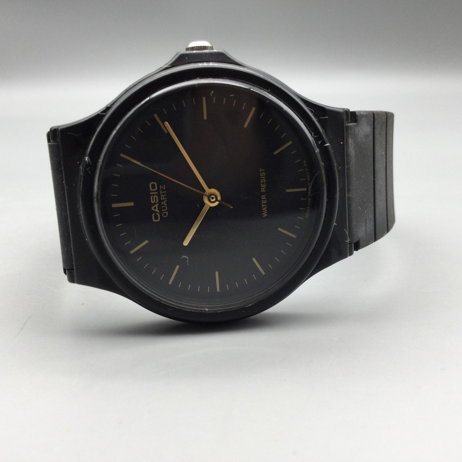 Casio 1330 MQ-24 Watch Mens 34mm Gold Tone Black Resin Band New Battery