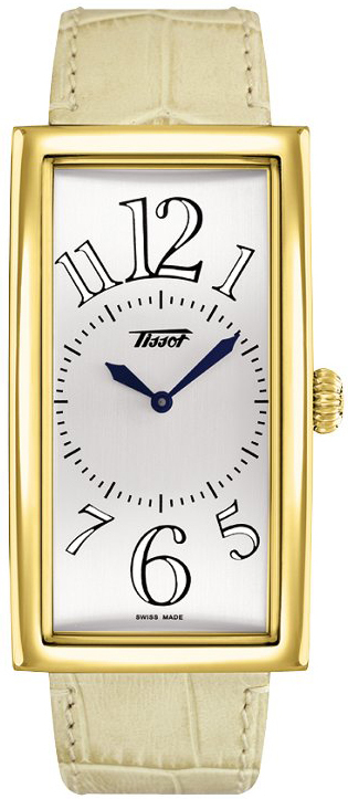 Tissot T56561232 Heritage Yellow Gold Plated Case Leather Crocodile Strap Watch