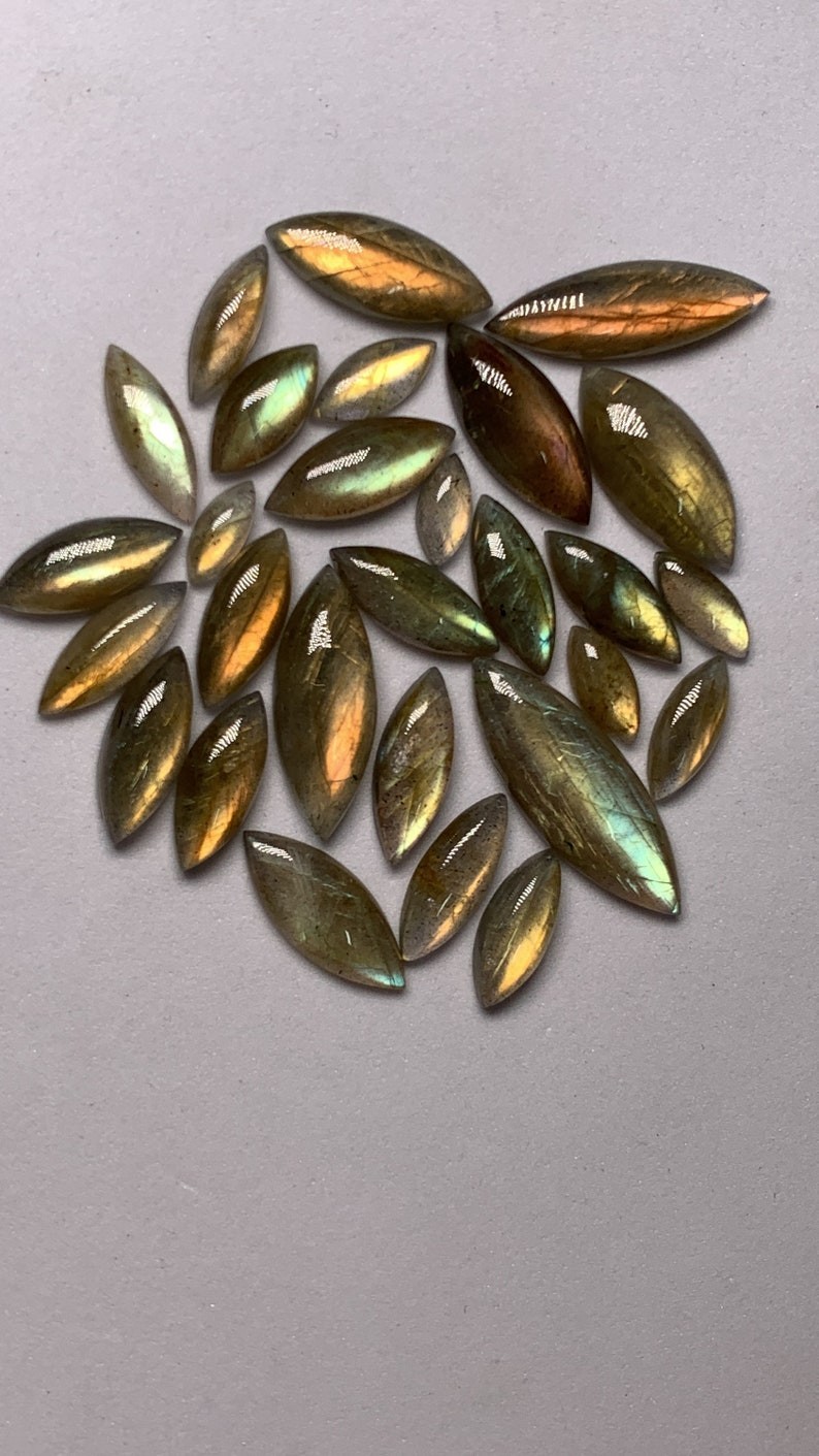 AAAA Quality Labradorite Marquise Shape Multi Flashy Fair Cabochon 4X10-10X30 MM