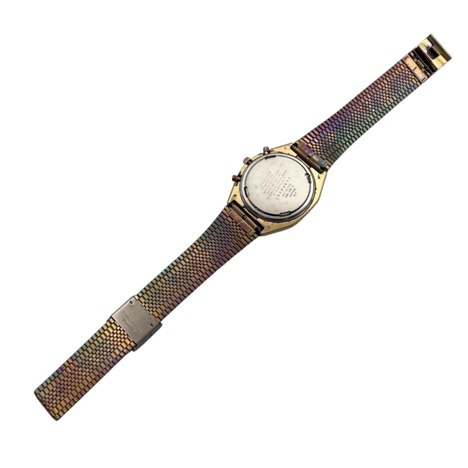 Working CITIZEN CUE Watch Ana Digi 4 082346 Y Gold QZ Quartz 3 Hands Gold a71
