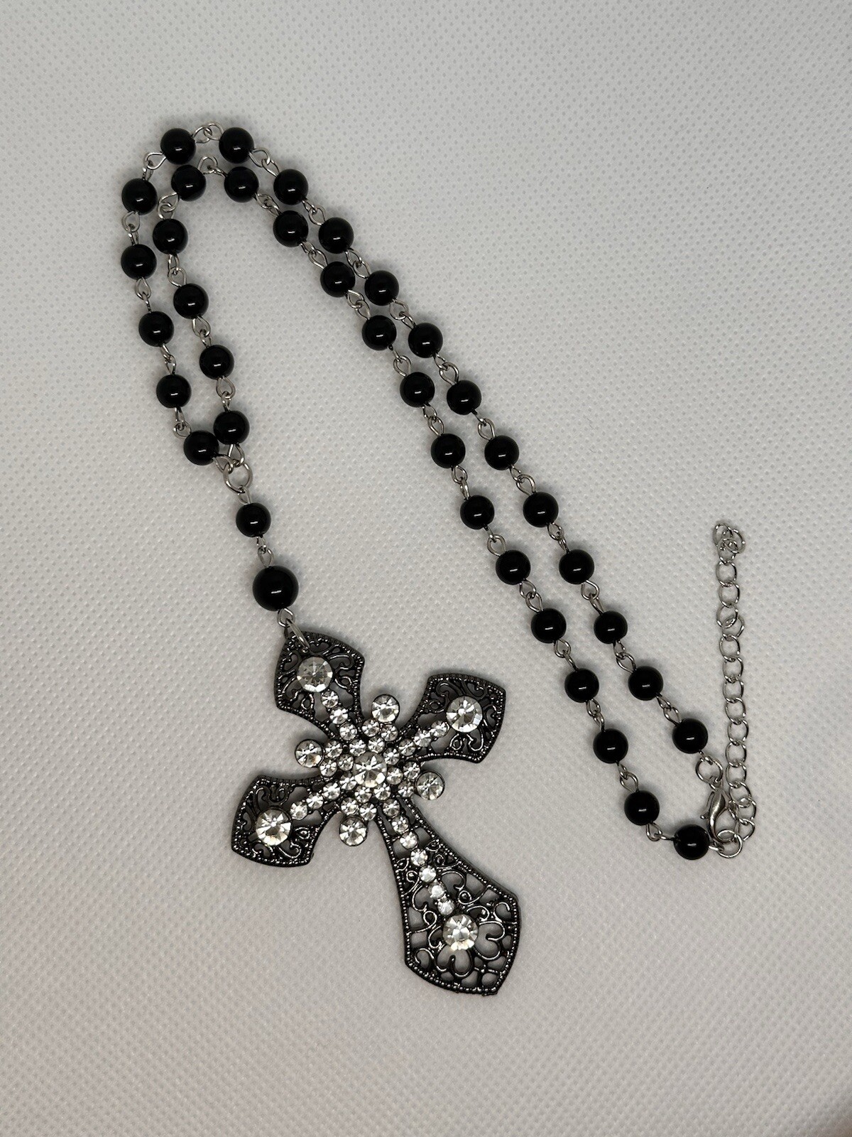 Statement Cross Necklace Religious Gothic Rosary Cross Choker Necklace Unisex