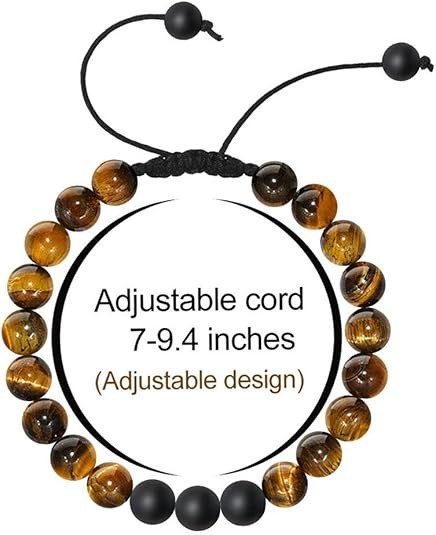2pc Beaded Bracelets Set Beaded Natural Stone 8mm Tiger Eye for Men Teen Boys
