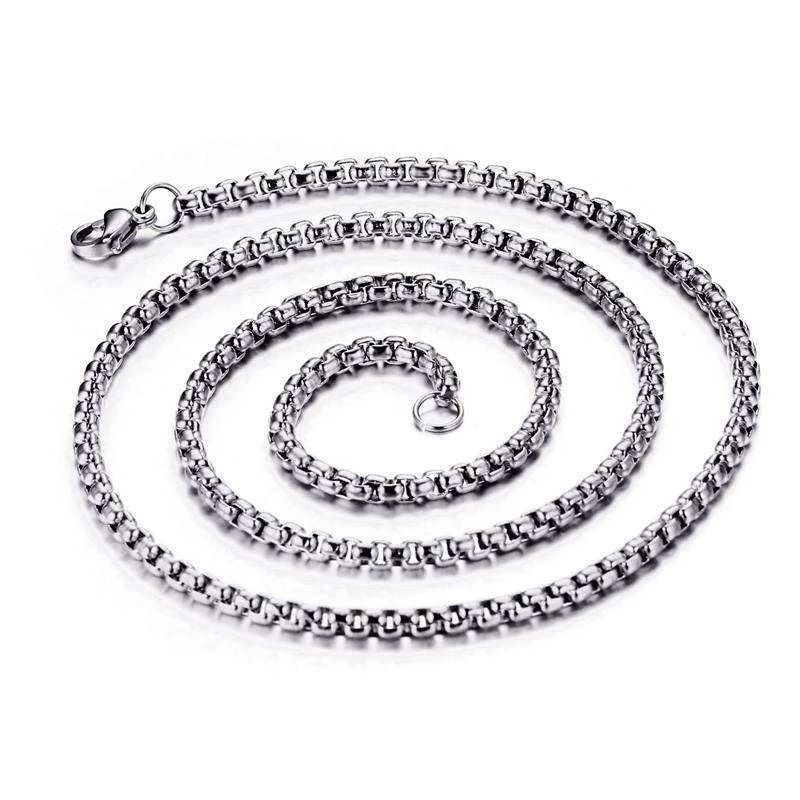 Real 18K White Gold Filled Hypo-Allergenic 2mm 20″ Round Box Chain Necklace G5KW