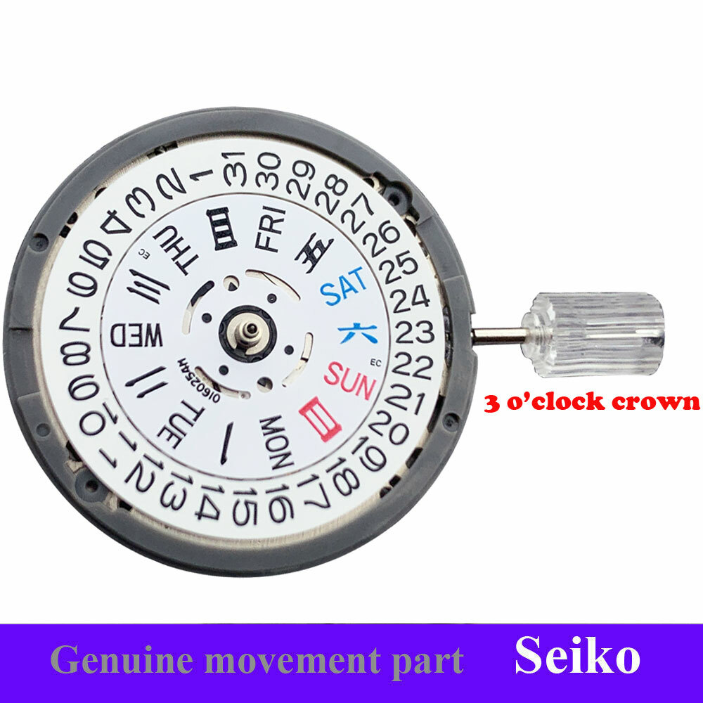 24 Jewels Japan NH36A Automatic Watch Movement Fit Crown at 3.0 &3.8 o’clock