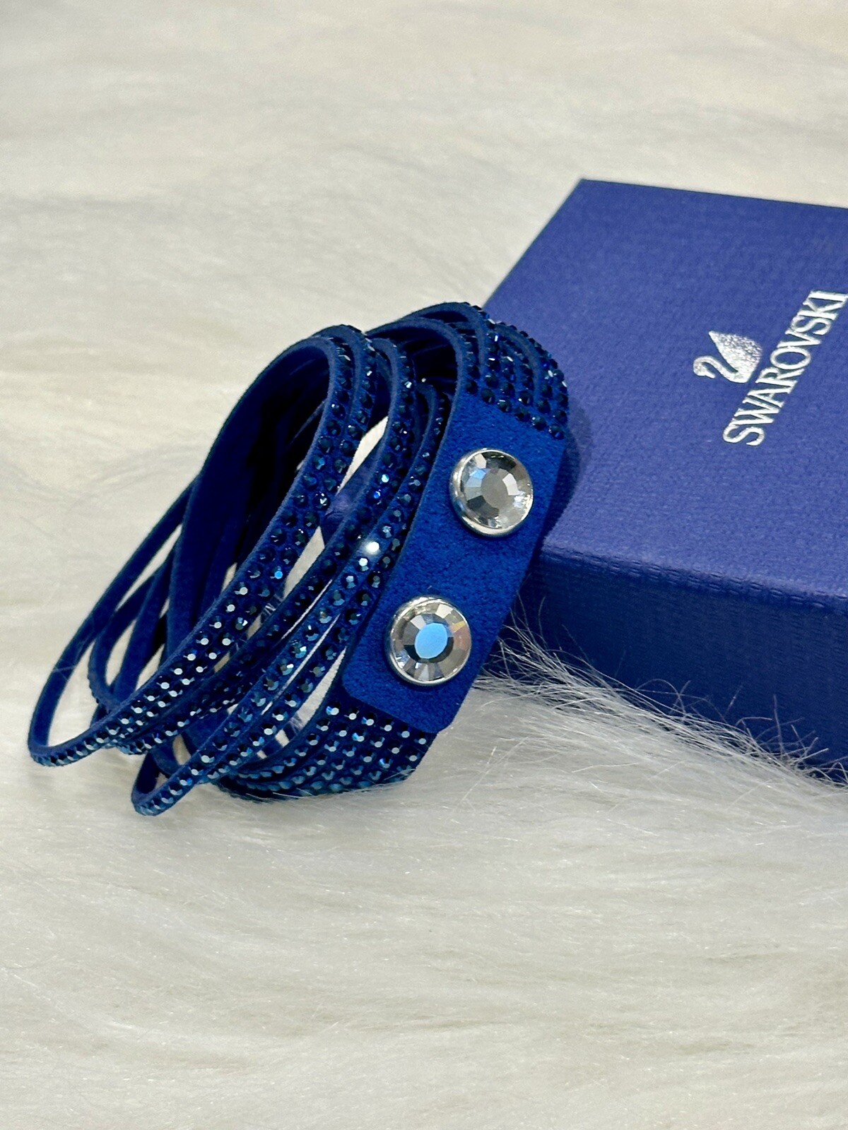 Swarovski Deluxe Slake Crystal Leather Wrap Bracelet, Choose Color (cc-104)