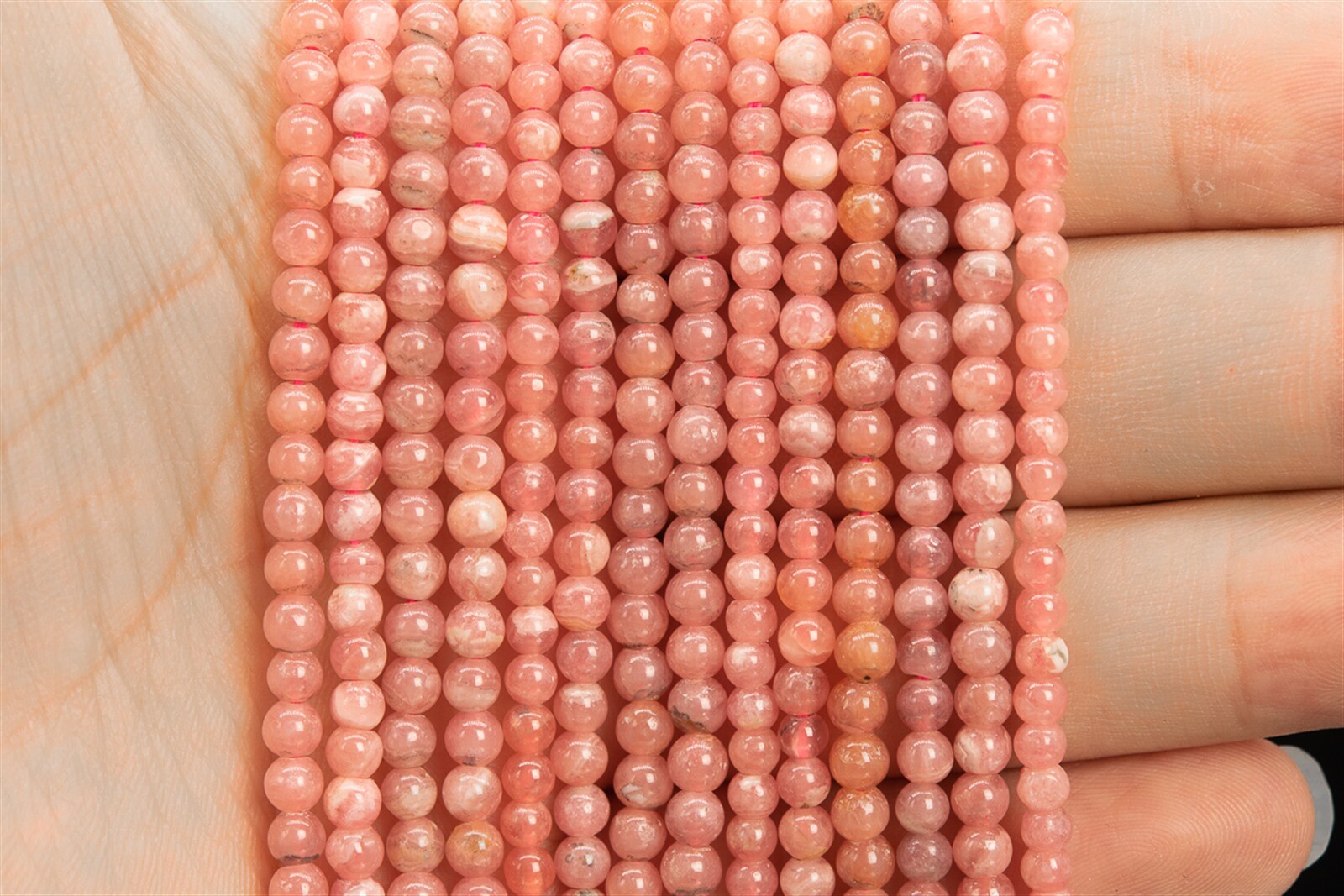 3MM Genuine Natural Argentina Rhodochrosite Beads Orange Pink A+ Round Beads 16″