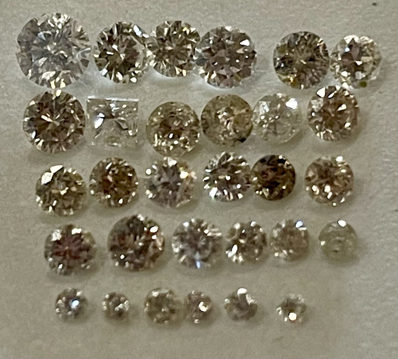 Lot of 30 Loose Diamonds – All Removed From 10k 14k 18k Scrap Gold Jewelry