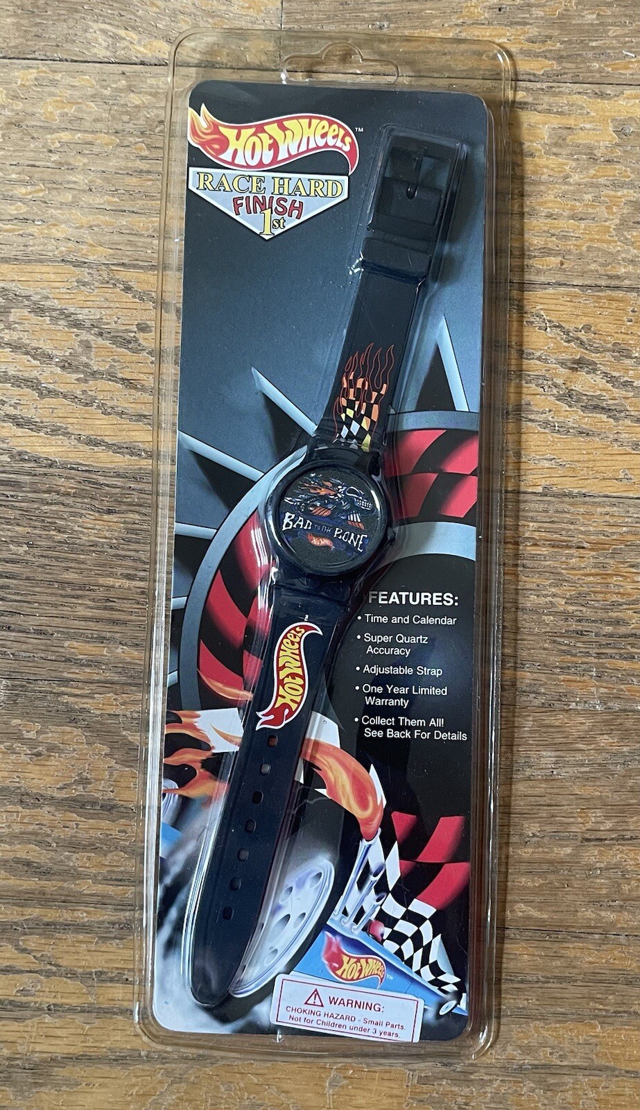 Vintage Hot Wheels Race Hard Digital Wrist Watch Red Flame Band Bad to the Bone