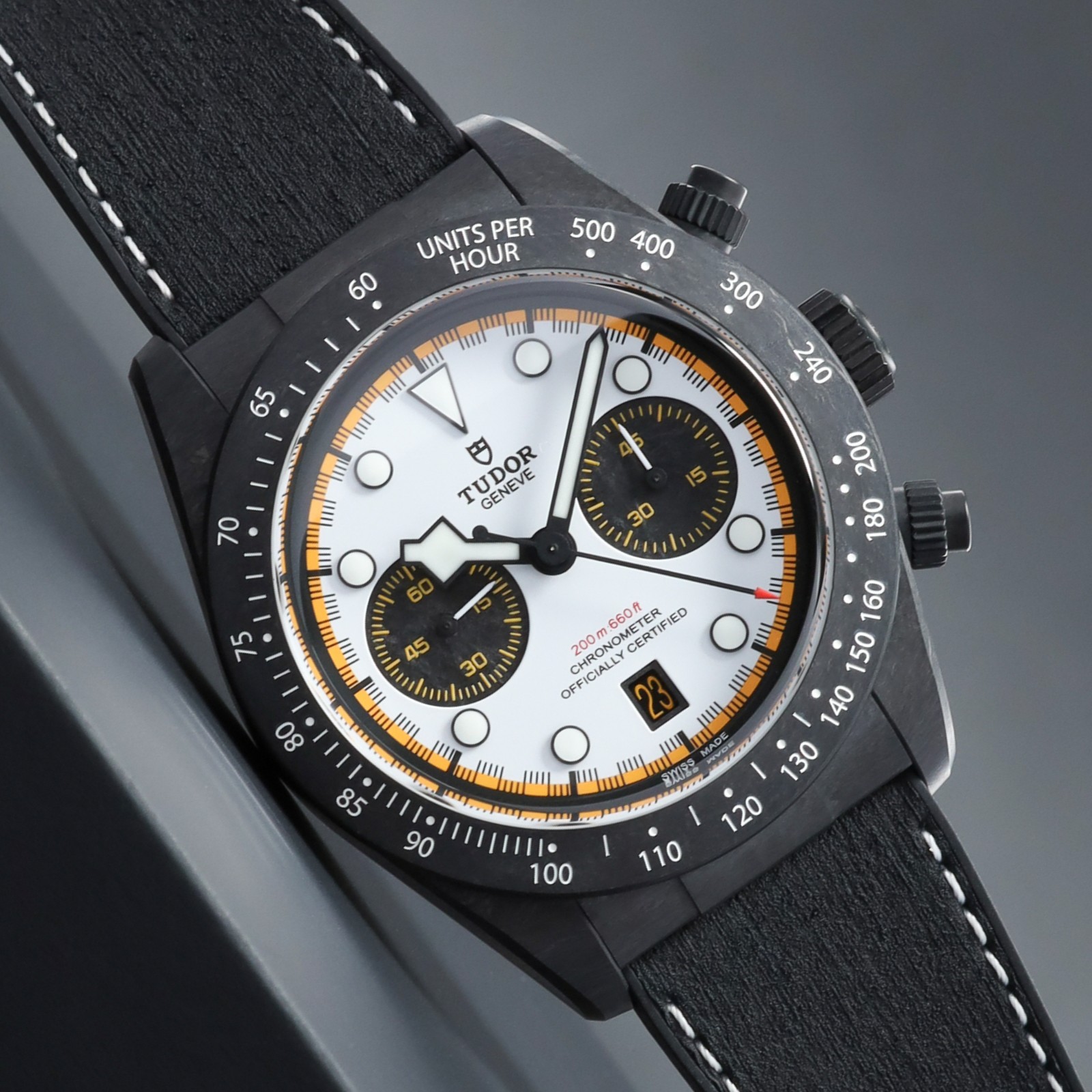Tudor Black Bay Chrono 2026 42mm Carbon White Dial Hybrid Strap 79377KN