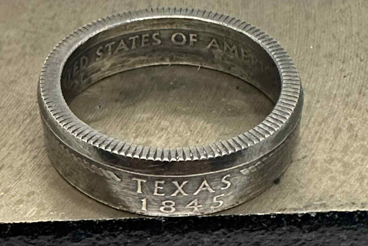 90% Silver US State Quarter Coin Ring – All 50 States – Sizes 5-11