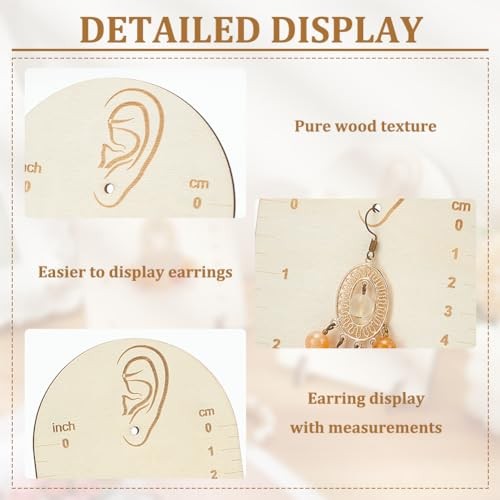 2 Pcs Earring Measurement Display Stand 3.5x2x5 Wood Ear Stud Stand 3.5x2x5″