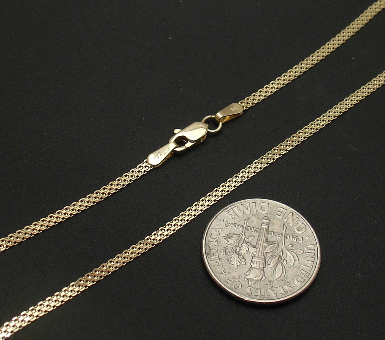 10″ Cute Bizmark Bismark Chain Ankle Bracelet Anklet Real Solid 10K Yellow Gold