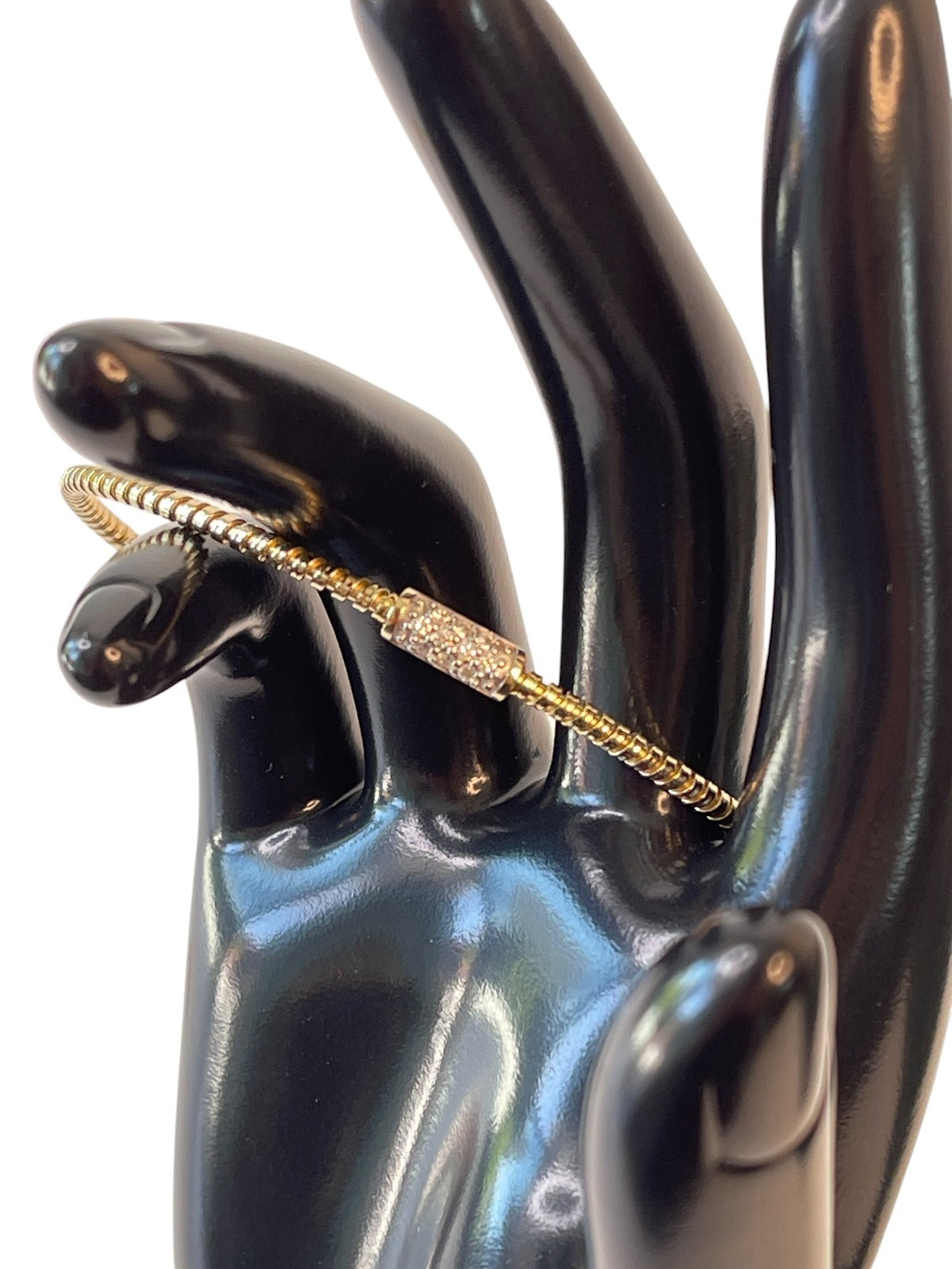 5.5 Grams of 14k Yellow Gold Diamond Tennis Wrap Bracelet ITAOR – Made in Italy