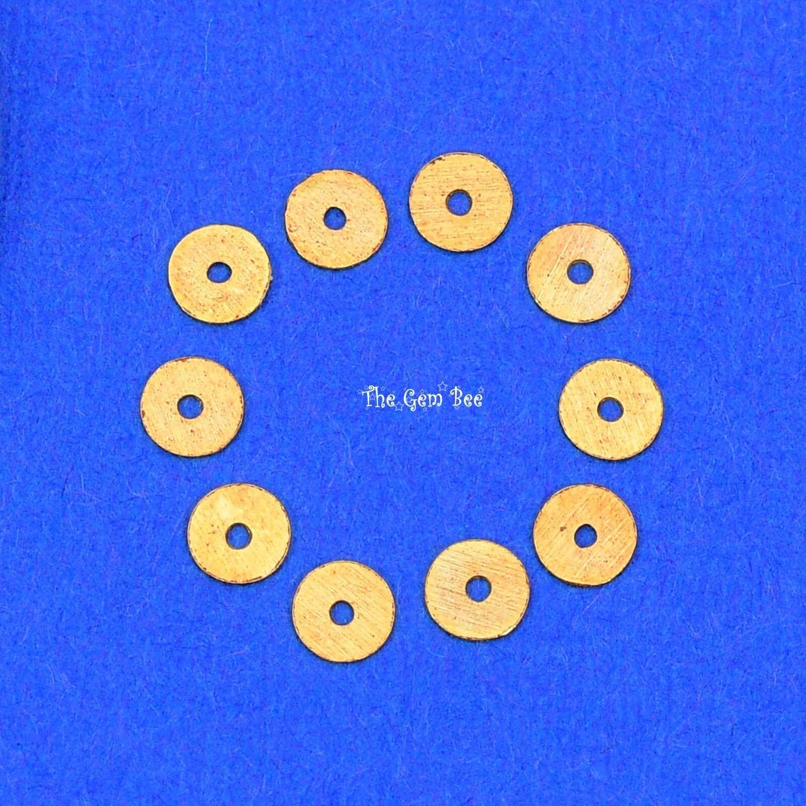 3mm 18k Solid Yellow Gold Handmade Thin Disc Spacer Findings Beads (10)