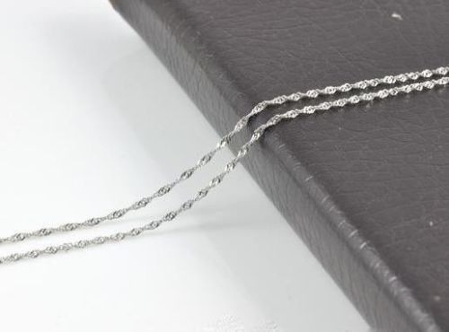 8″-40″ 316L Womens Stainless Steel Necklace Chain Twist Water Wave Style 3mm
