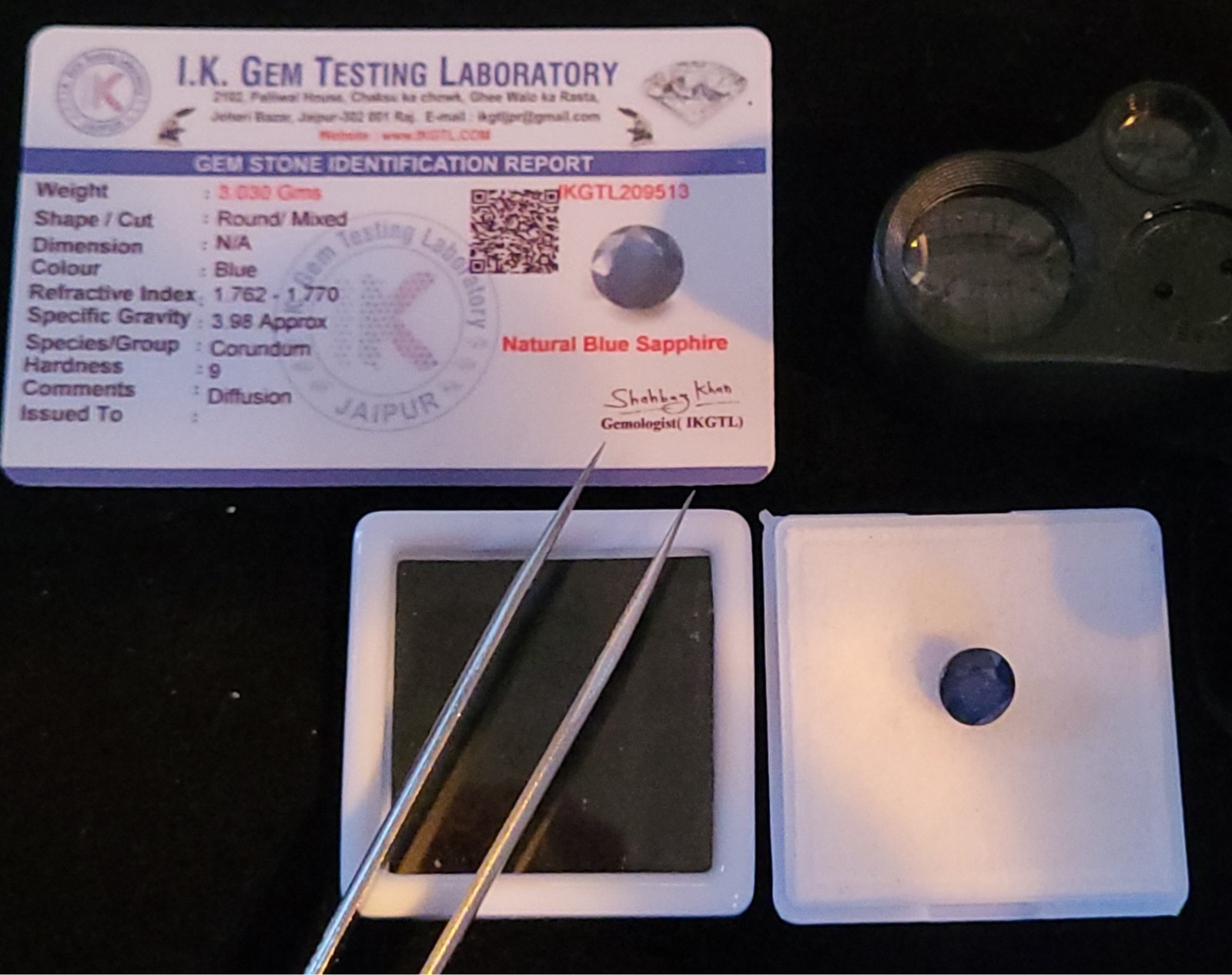 Vibrant Blue Sri Lanka Ceylon Sapphire Natural Certified Diffused 3.05cts