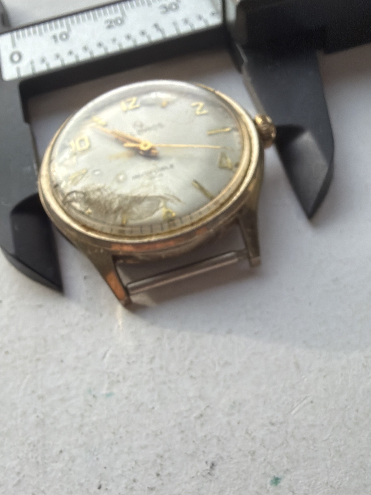 AY99 VTG Mens Helbros Automatic Rare 33mm Mens Watch Parts Repairs As Is**