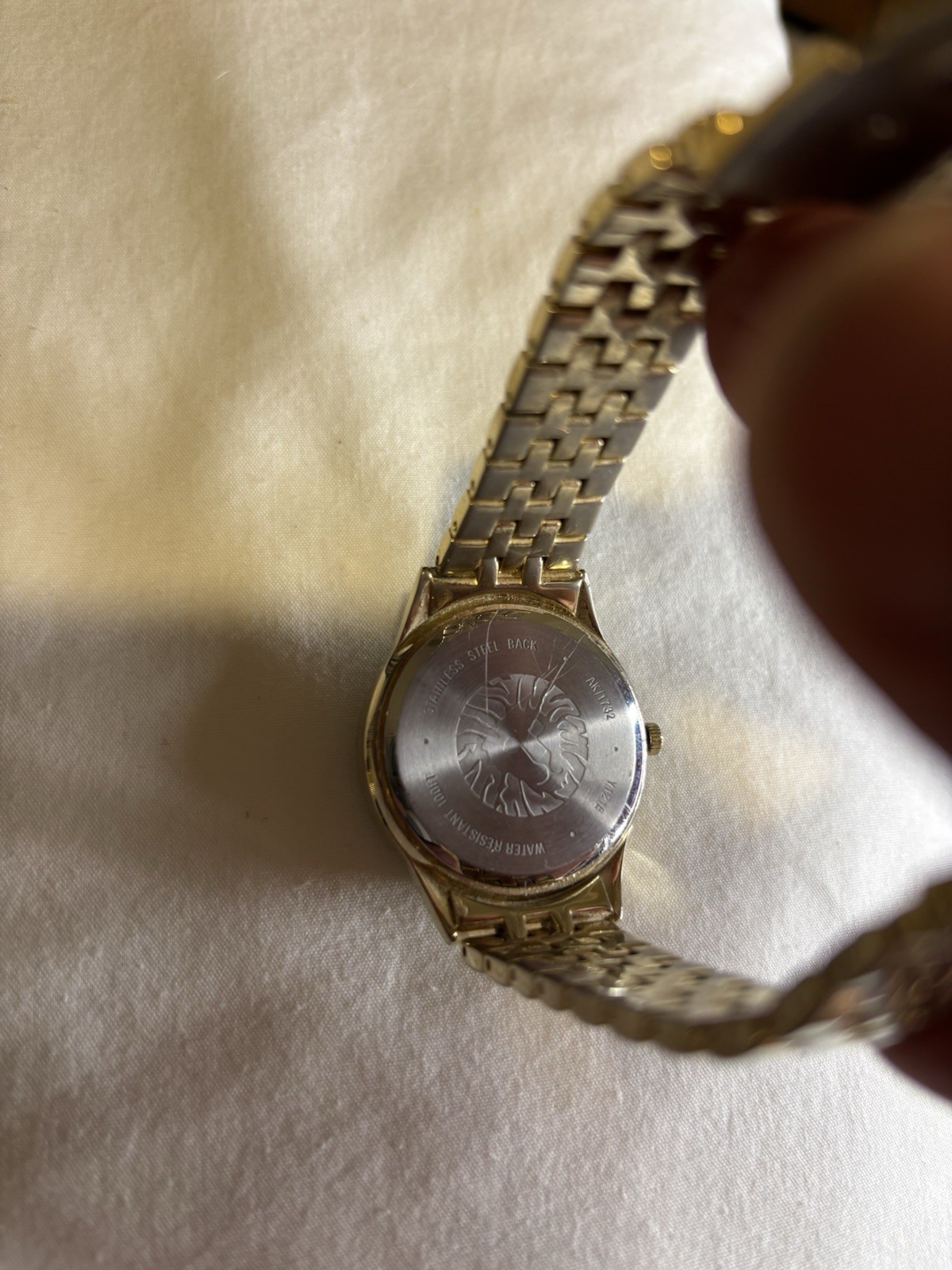 Anne Klein Watch Women Two-Tone Gold Silver Black Diamond Dial AK/1732 Excellent