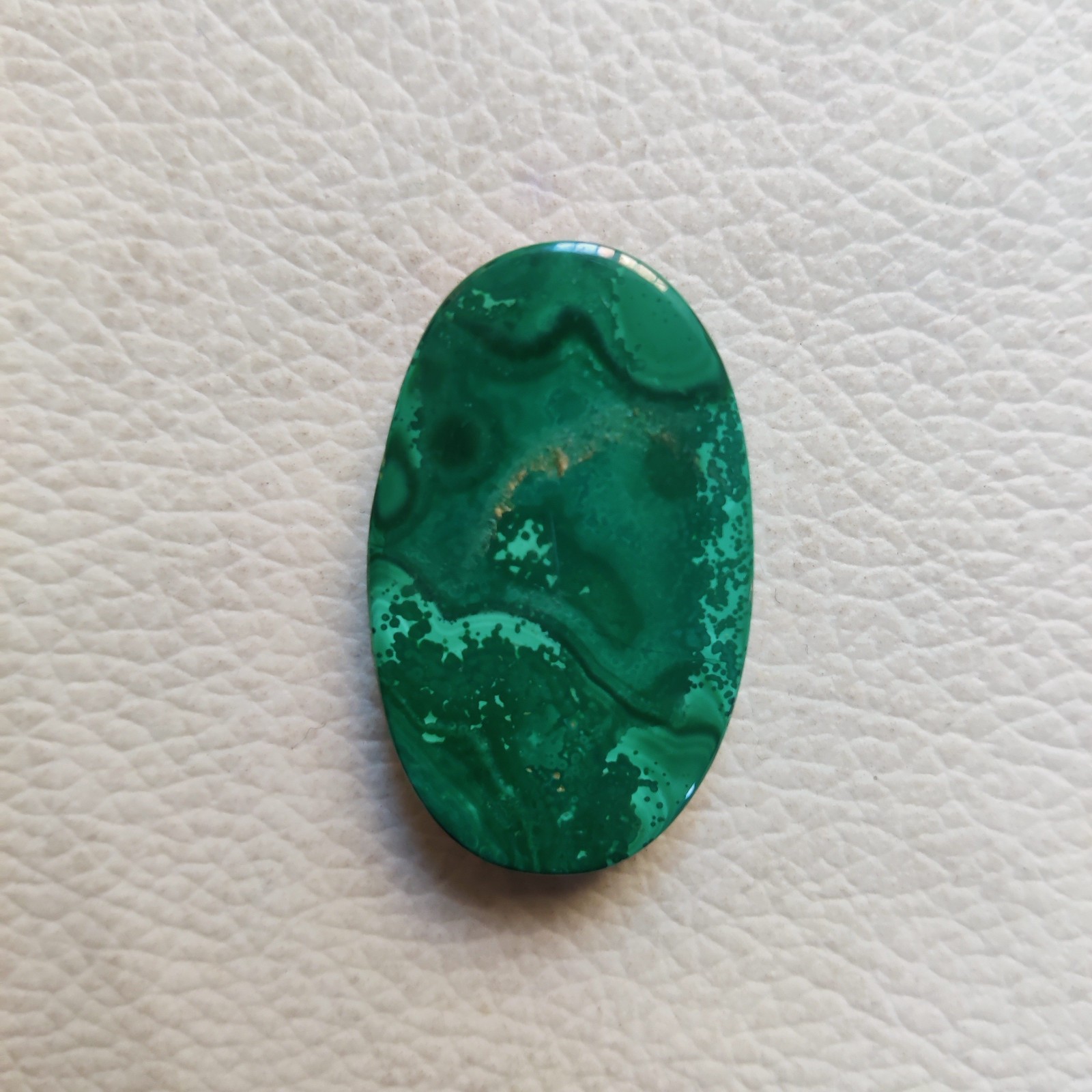 Natural Green Malachite Loose Gemstone Cabochon,Oval-45 CT,33 X 20 X 5 MM