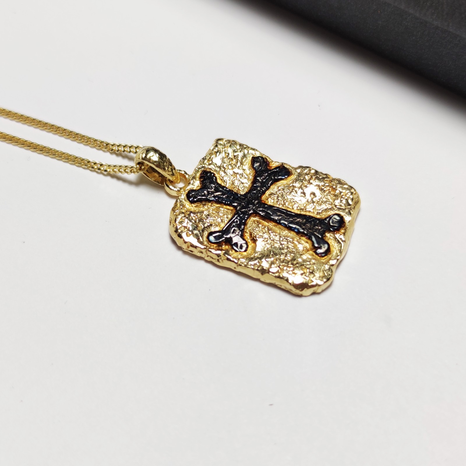 Gothic Cross Pendant 925 Silver Gold Filled Ancient Men Jewelry