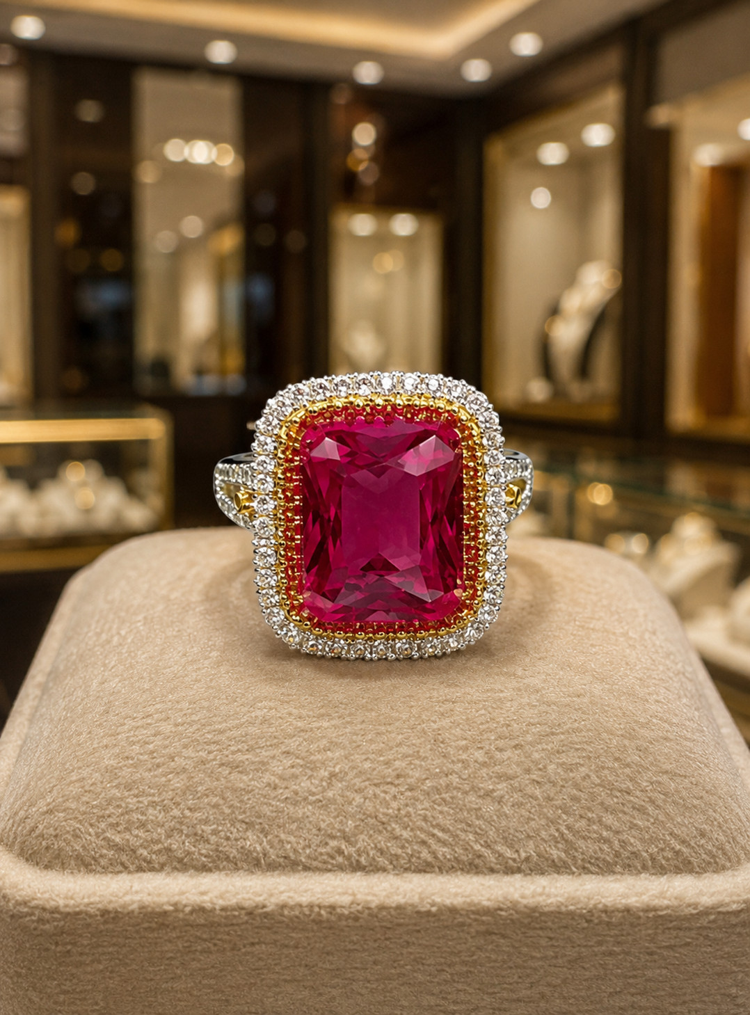 6.20 Ct Emerald Natural Ruby & Diamond Wedding Gift Ring 14k White Gold 8