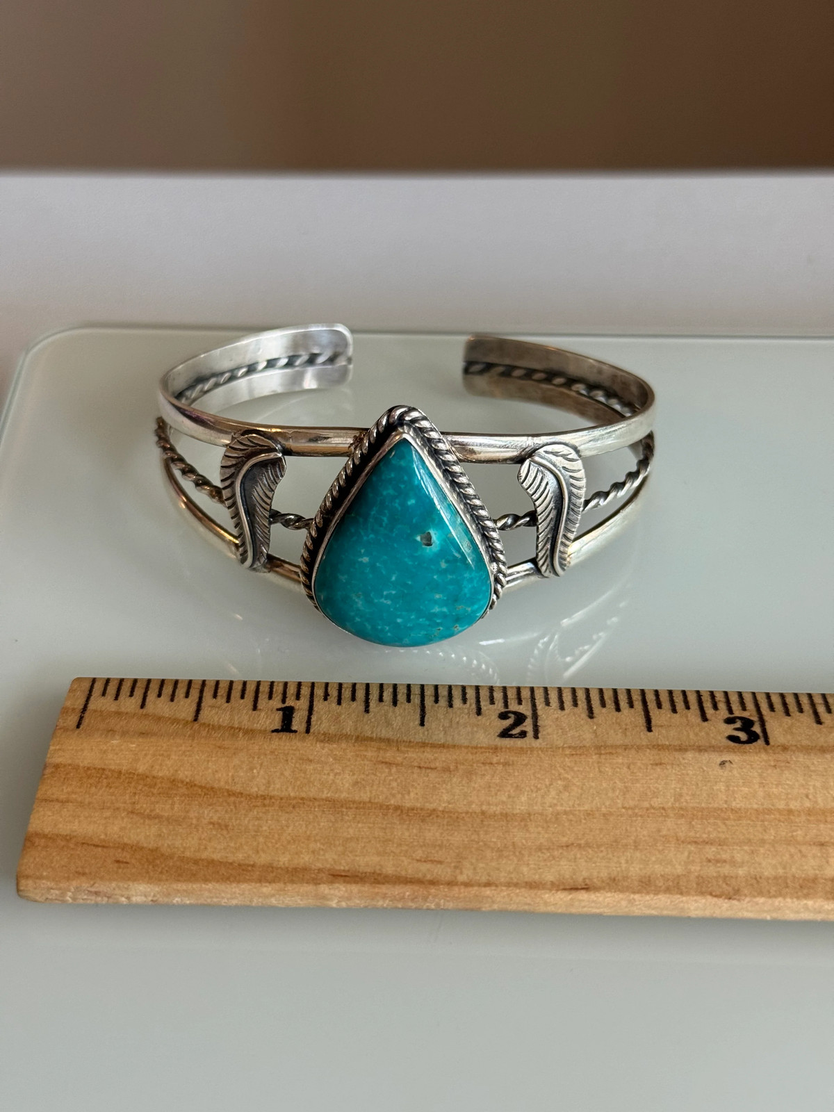 Turquoise Teardrop Cuff | Sterling Silver | A850