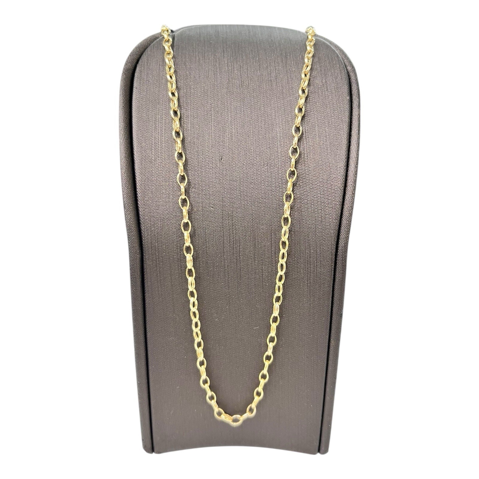 9ct 9k Yellow Gold Italian Oval Belcher Link Chain Necklace 2.18 Grams 46cm. New