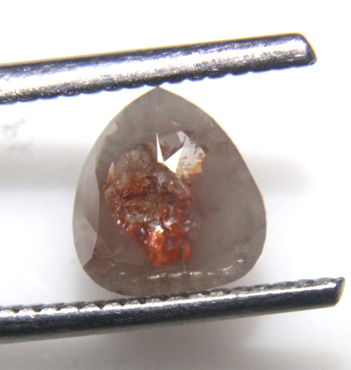 1.37Cts Pear Shape Gray Color Rose Cut Natural Real Diamond 7.84×7.36×2.60 MM