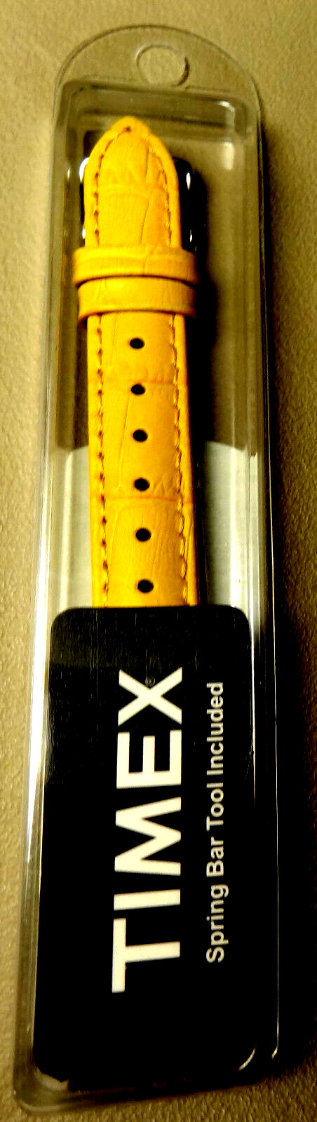 16mm Regular Timex Padded Mustard Yellow Bamboo Crocodile Grain Watch Band Strap